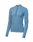 Heidi - Long Sleeve Riding Top with Crystal Fabric Trim