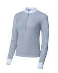 Heidi - Long Sleeve Riding Top with Crystal Fabric Trim