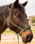 Green and Black Mule Tape Halter with Lariat NosebandNW
