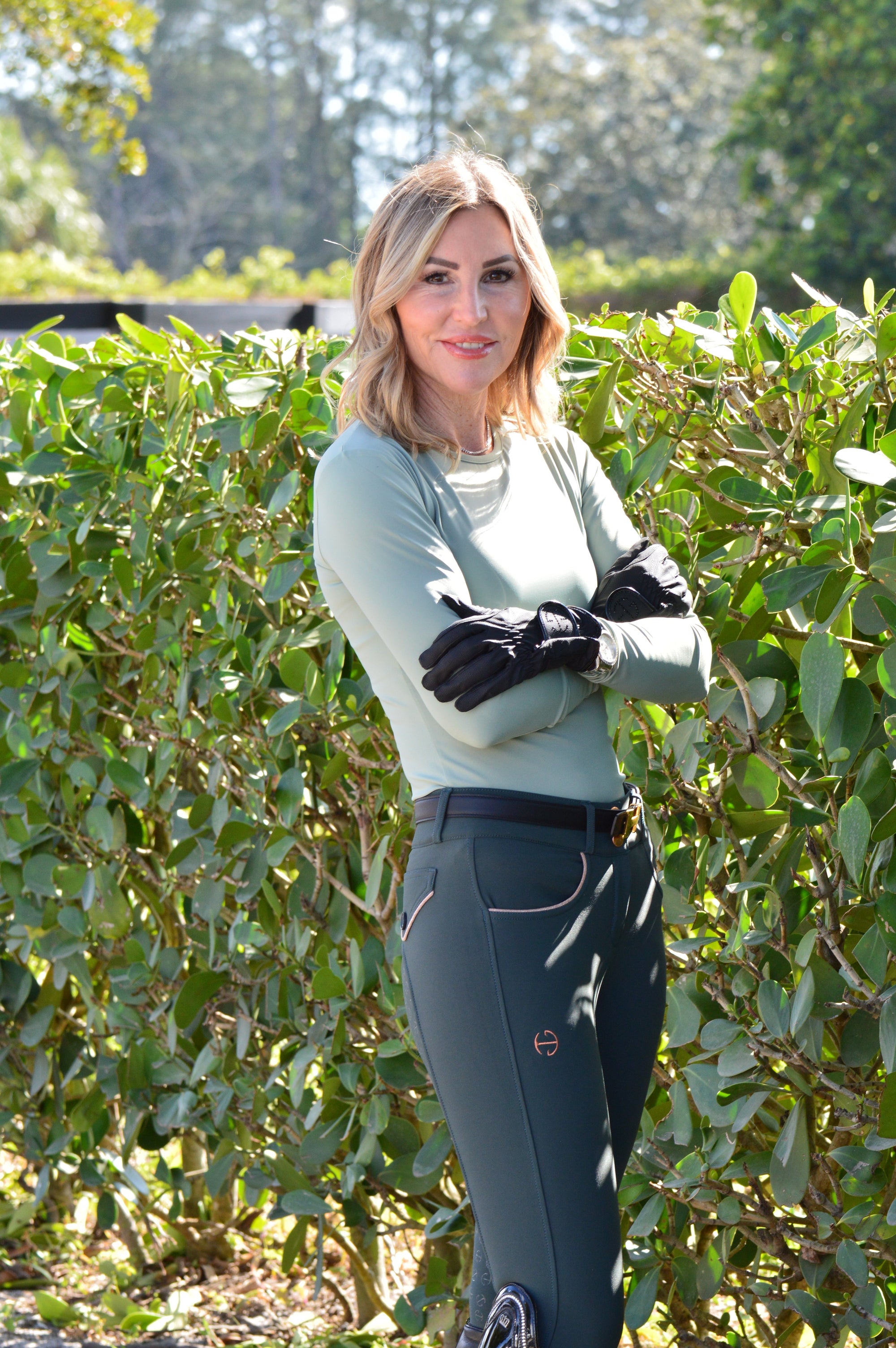 Evolution Full Seat Breeches - Spruce &amp; Rose Gold