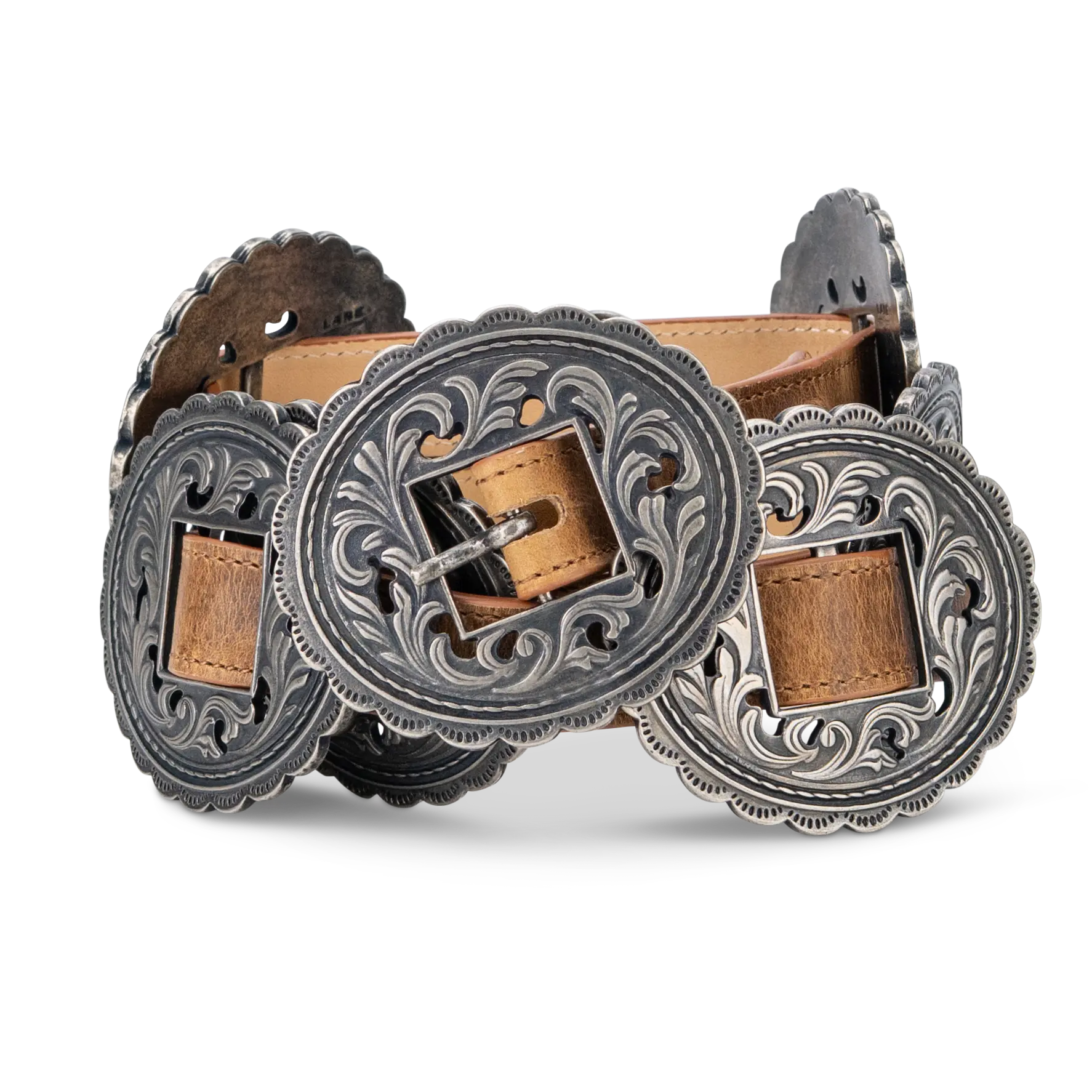 Lane Silver Concho Belt - Desert Clay