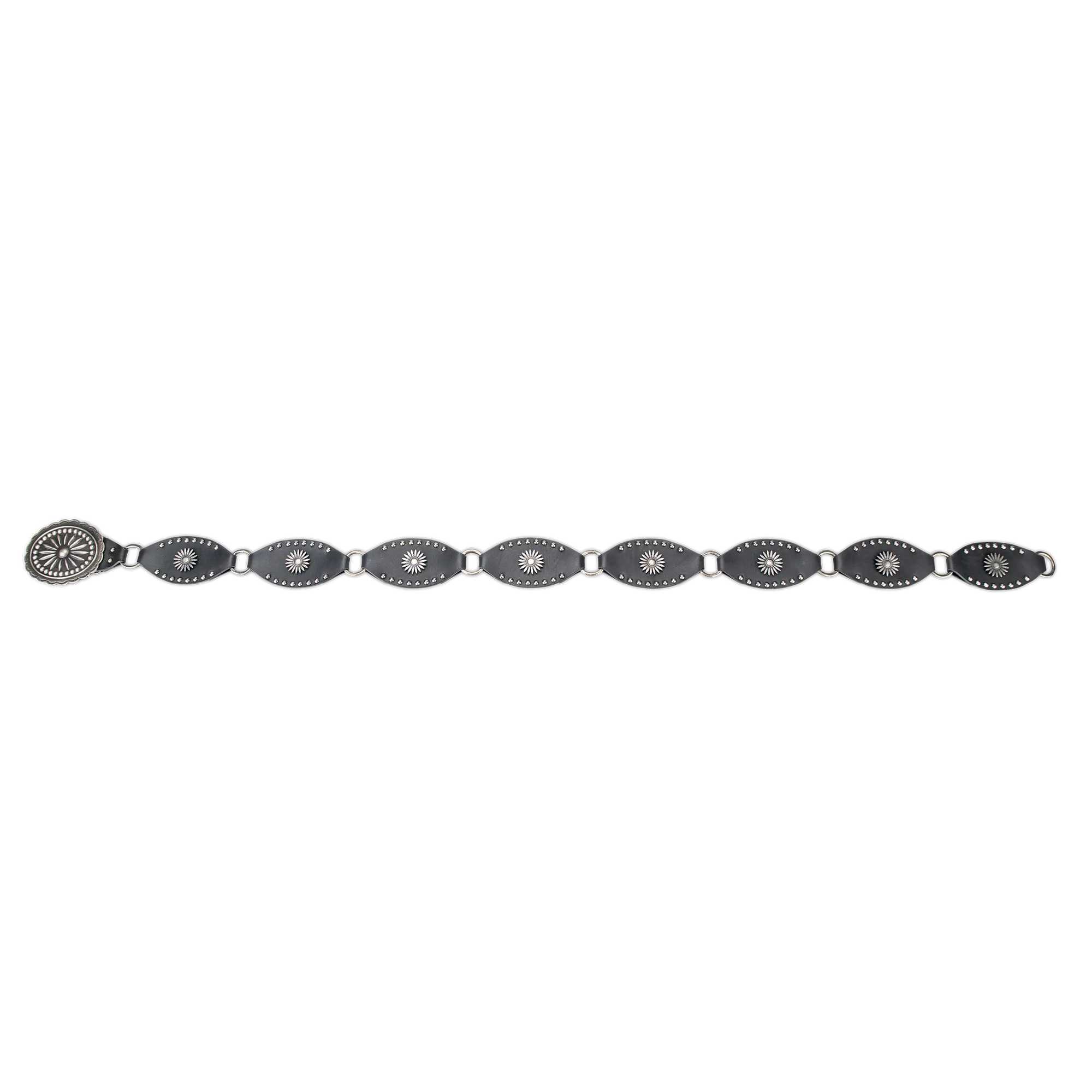 Lane Silver Disc Belt - Jet Black