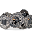 Lane Silver Concho Belt - Jet Black