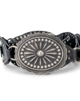 Lane Silver Disc Belt - Jet Black