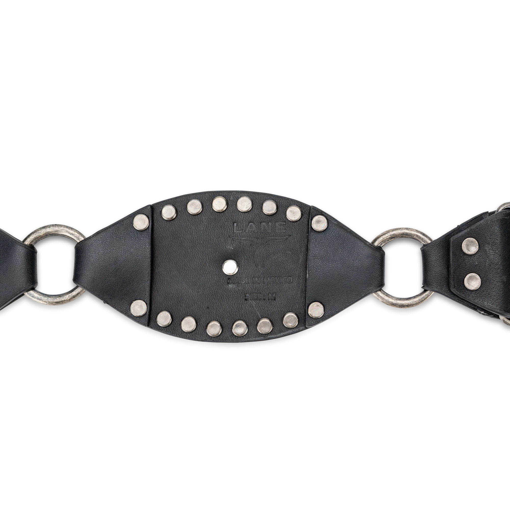 Lane Silver Disc Belt - Jet Black