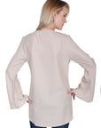 V-neck Blouse W/fringe & Bellsleeves - E250