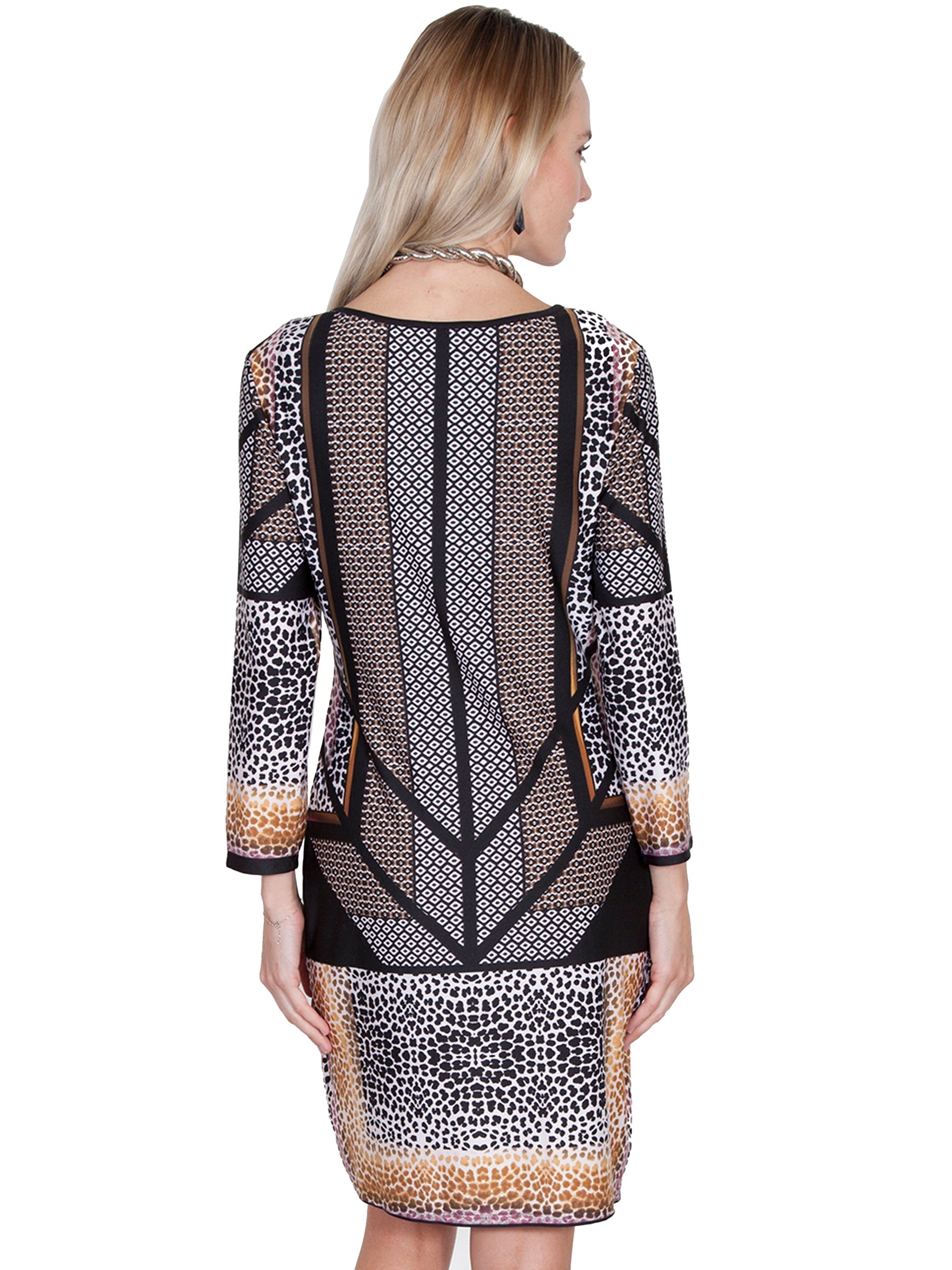 Animal Print Dress W/peek A Boo - E257