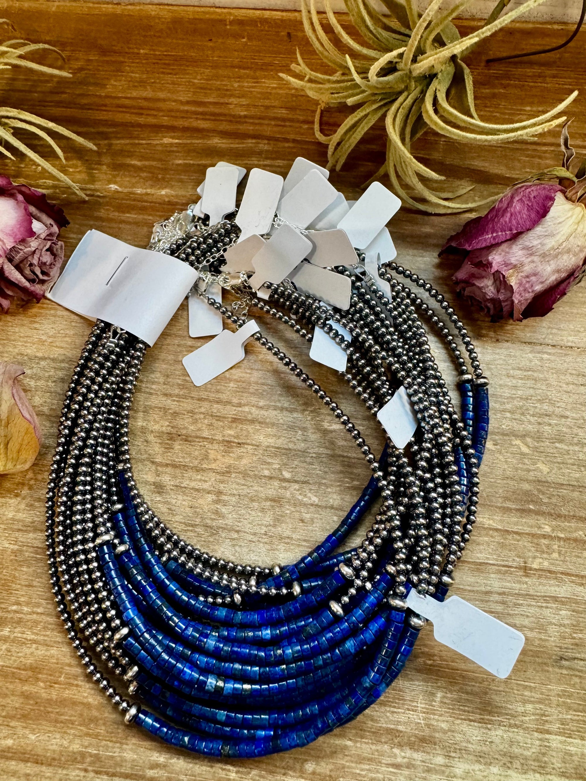 Lapis &amp; Sterling Silver Pearl Choker