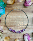 14.5” Lepidolite Necklace – 3mm Sterling Silver Pearls & Saucers