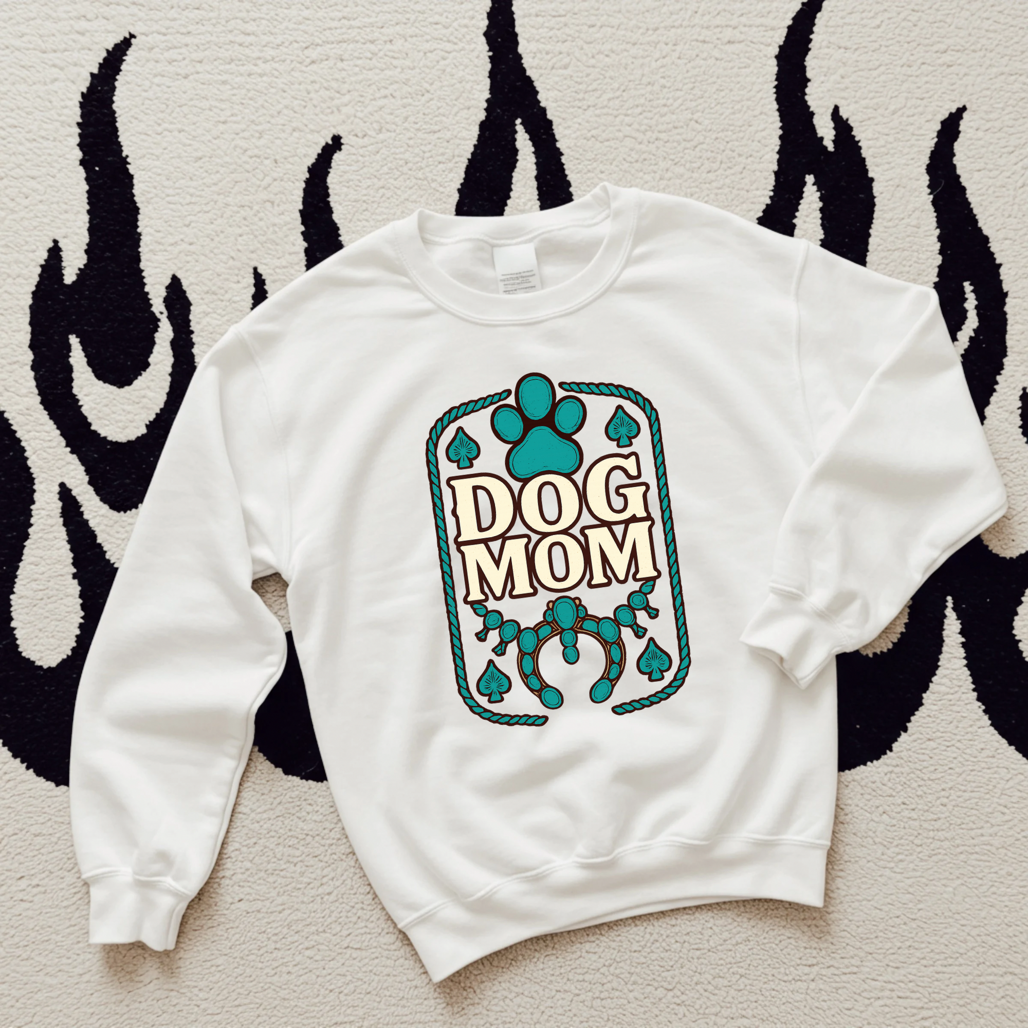 Turquoise Dog Mom TEE or CREWNECK