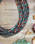 14” Pink sea sediment Choker – Sterling Silver Pearls