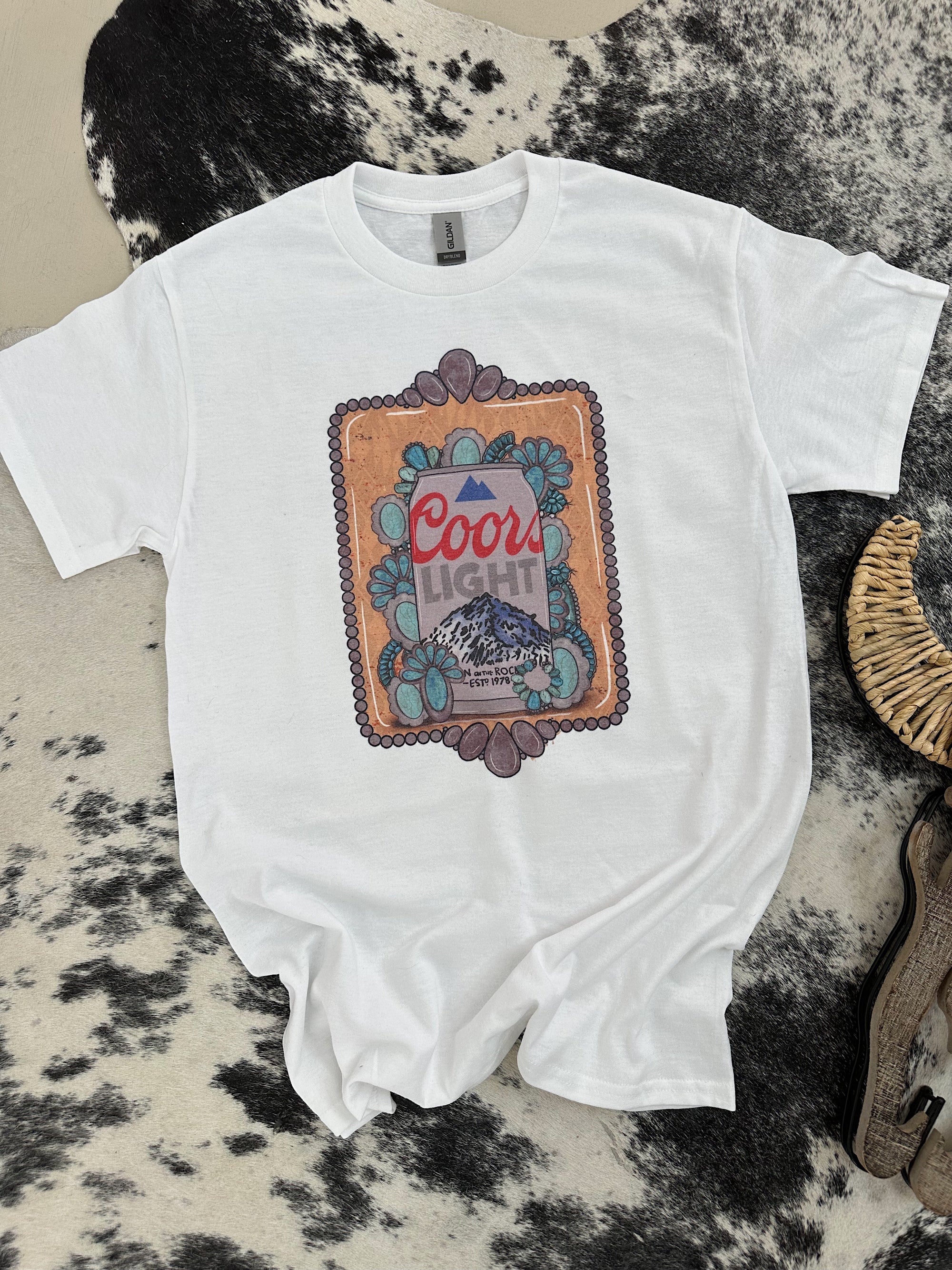 Beer &amp; Turquoise TEE or CREWNECK