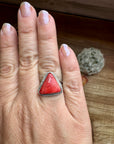 Ring - Size 8  -Red Spiny & Sterling Silver