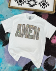 Camo Amen Tee or Crewneck