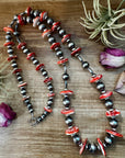NFR Collection Necklace – Graduated Spiny Oyster & Sterling Silver Pearls 45"