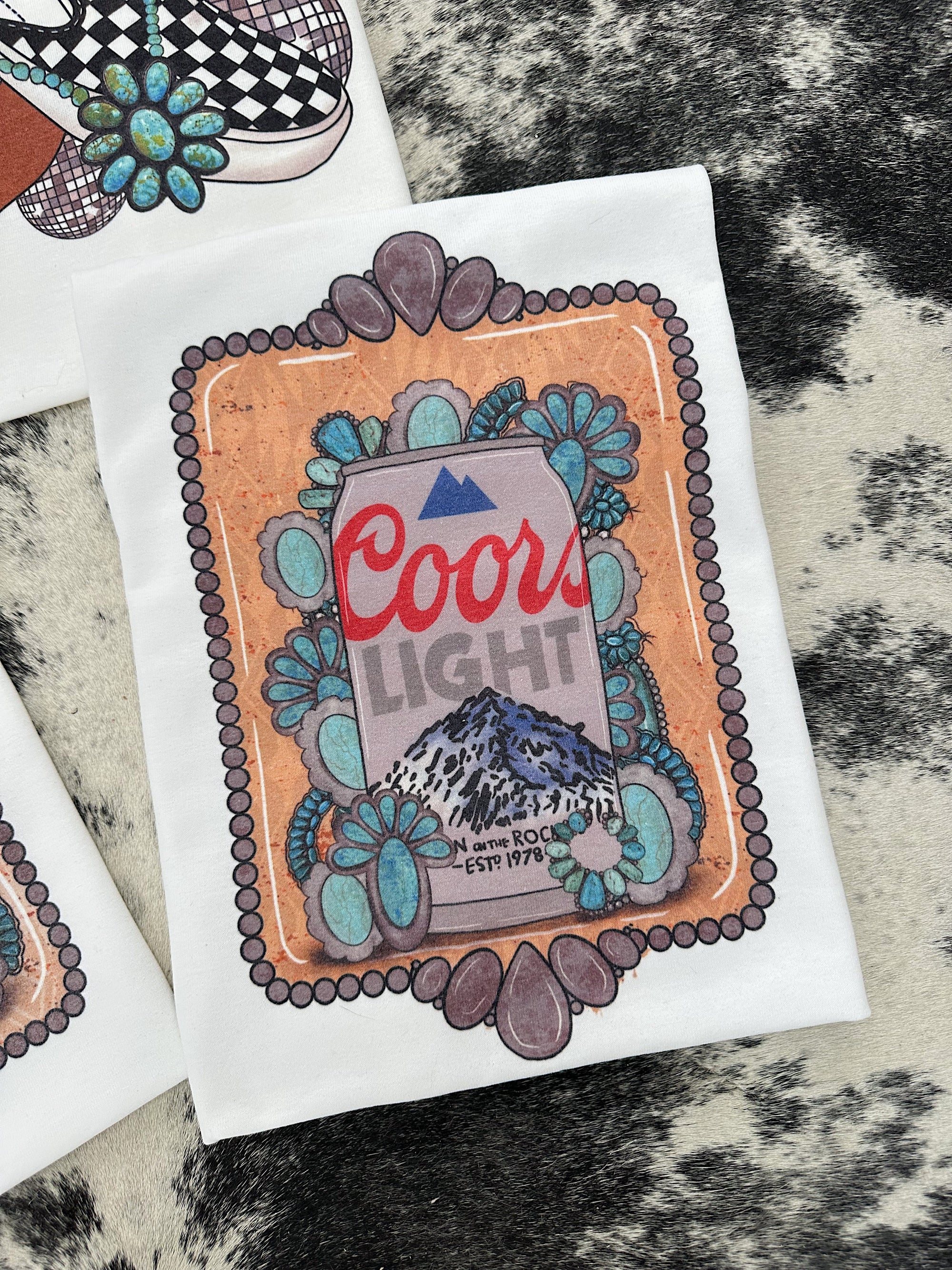 Beer &amp; Turquoise TEE or CREWNECK