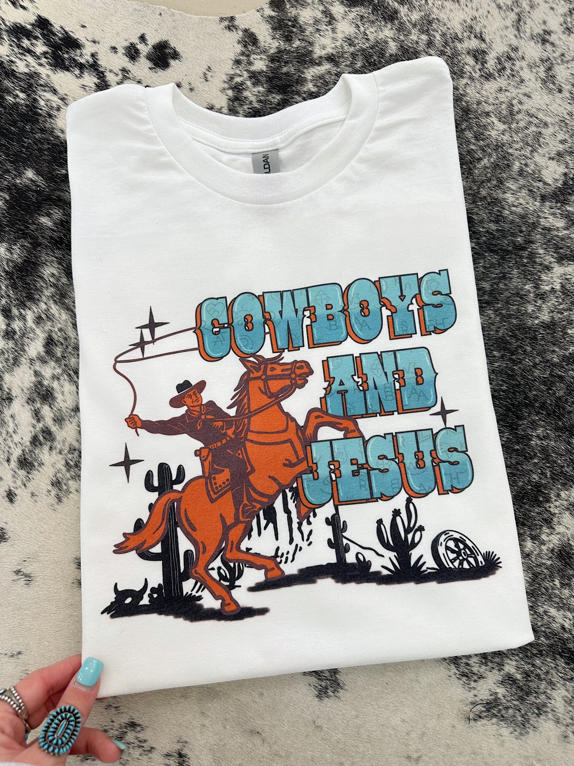 Cowboys &amp; Jesus TEE or CREWNECK
