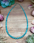19” Graduated Turquoise Heishi Necklace – 5mm Saucers