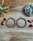 Hoops Sterling Silver Pearls earrings 6 and 3 mm