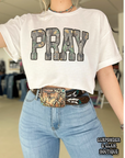 Camo Pray Tee or Crewneck
