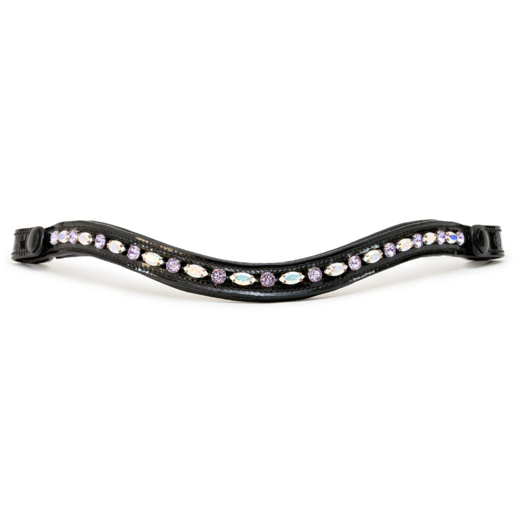 Paris Navette Crystal Patent Midline Browband - AB &amp; Light Amethyst