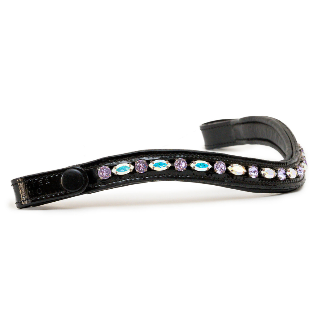 Paris Navette Crystal Patent Midline Browband - AB &amp; Light Amethyst