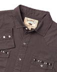 Classic Western Pearl Snap Shirt Featuring Subtle Embroidered Leaves And Blossoms