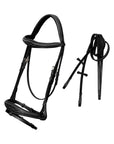 ExionPro Fancy Stitched Raised Anatomical Bridle with Rubber Reins