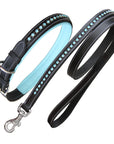 ExionPro Blue Bling Dog Collar With Leash