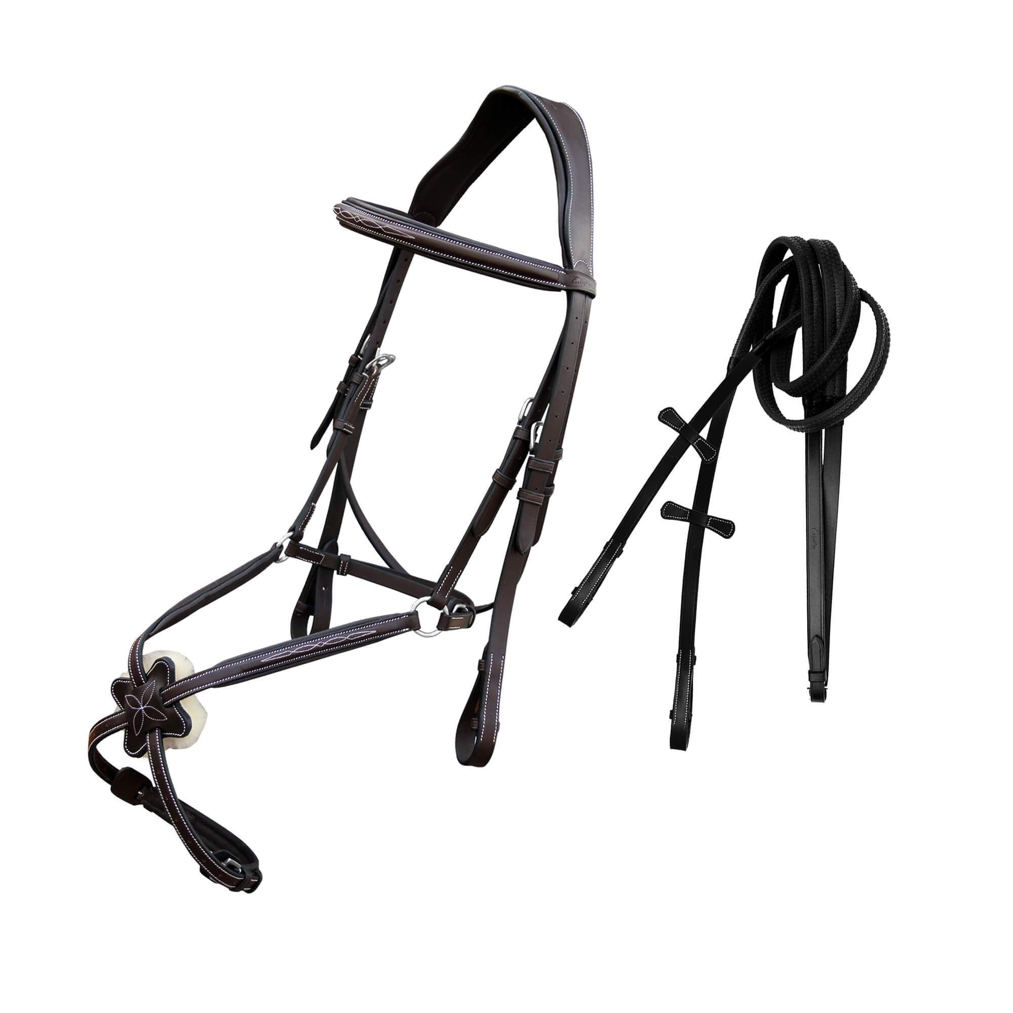 ExionPro Padded Ear Free Monocrown Crown Piece Figure 8 Bridle &amp; Reins