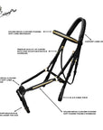 ExionPro Brass Clincher Figure 8 Bridle with Rubber Reins