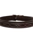 ExionPro Fancy Stitched Padded Leather Dog Collar - Havana Padding
