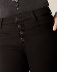 Womens HighRise Jazmine Kick Flare- Black