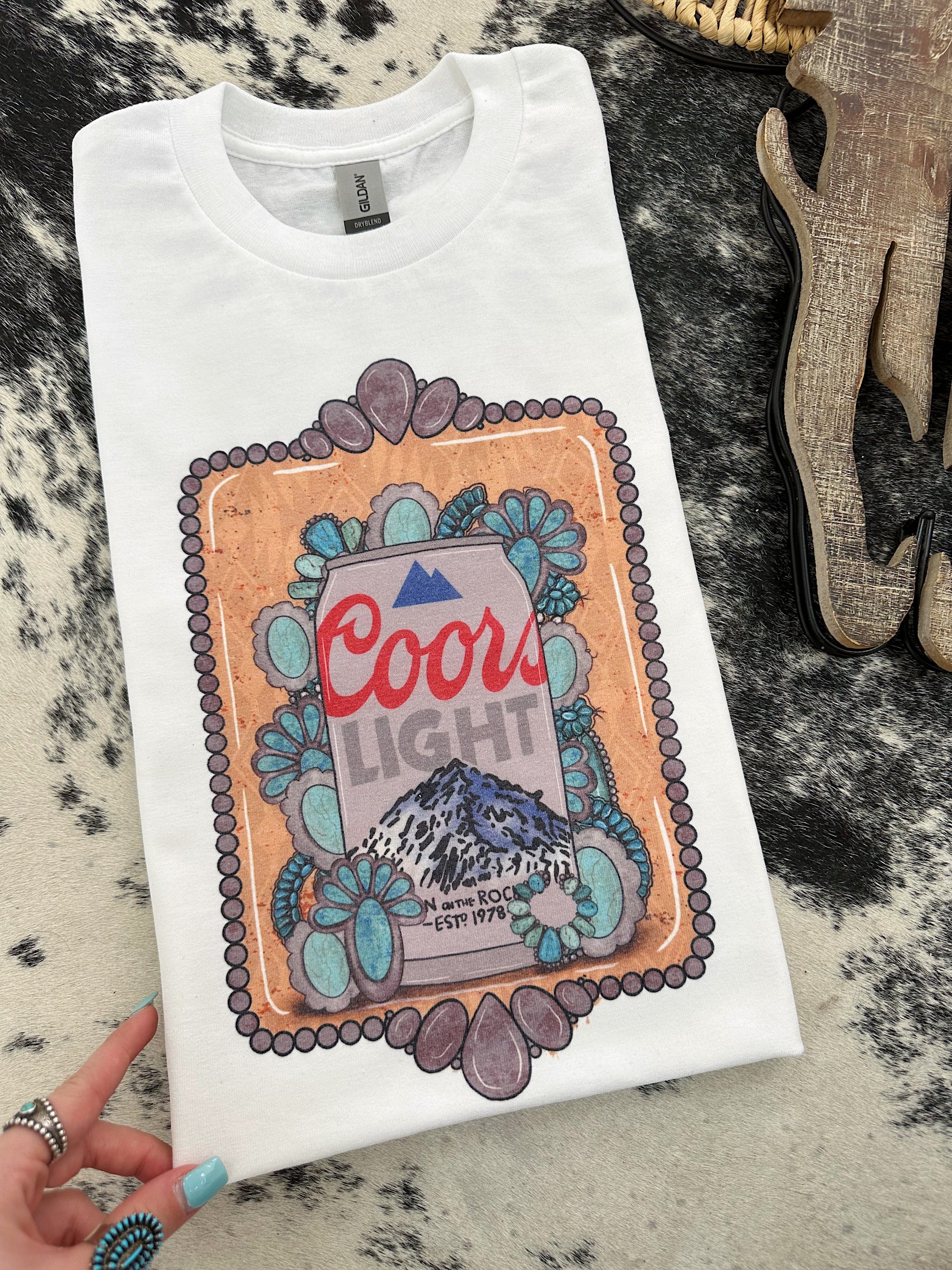 Beer &amp; Turquoise TEE or CREWNECK