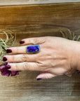 Purple Dahlia Ring – Sterling Silver – Native Made by M. Spencer – Size 8