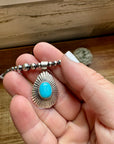 Teardrop Pendant - sterling silver with Kingman turquoise