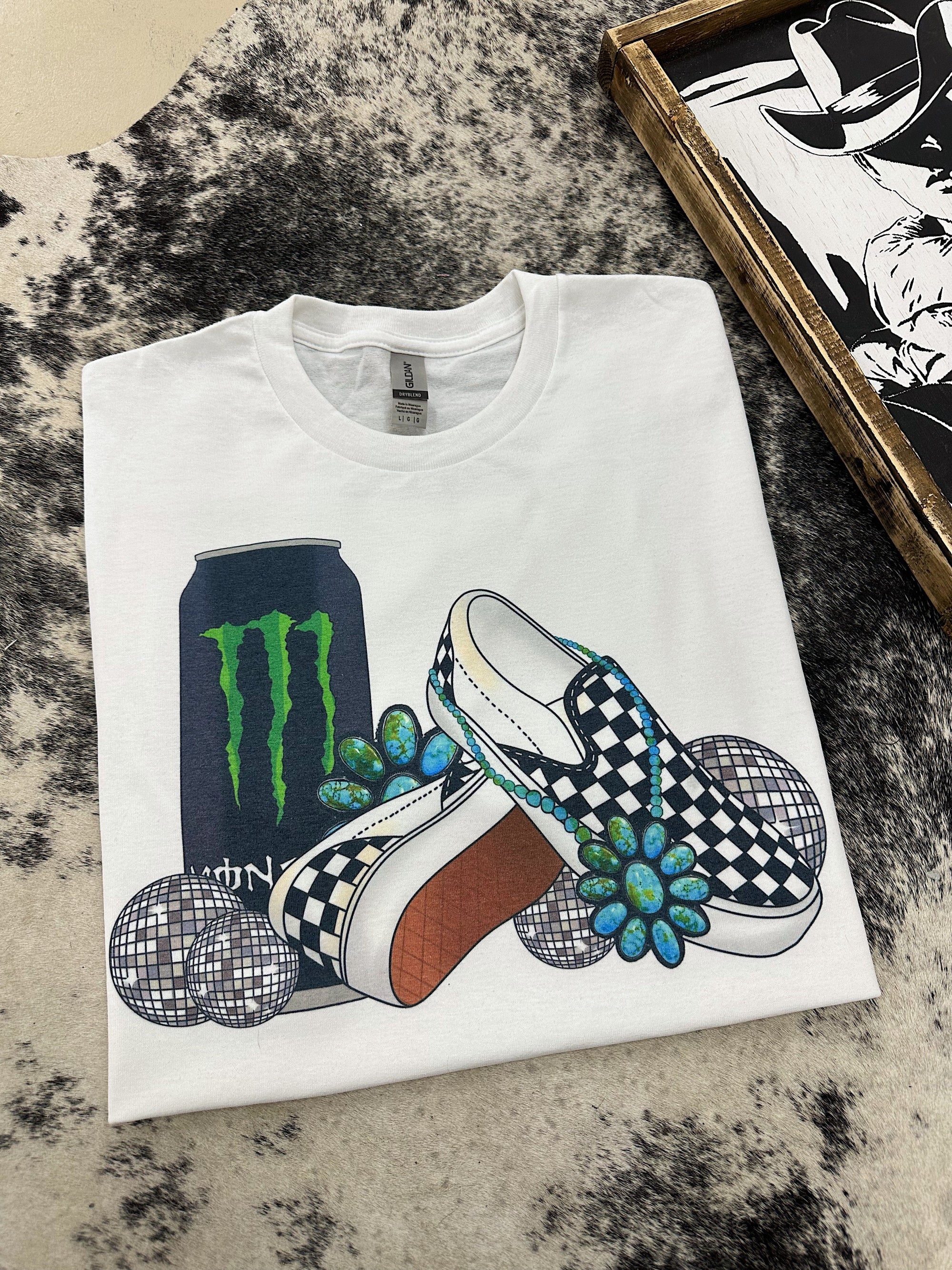 Turquoise &amp; Monster TEE or CREWNECK