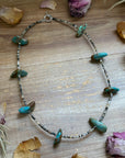 22” Chunky Turquoise & Dark Brown Shell Heishi Necklace