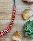 23” Red Spiny Graduated Necklace