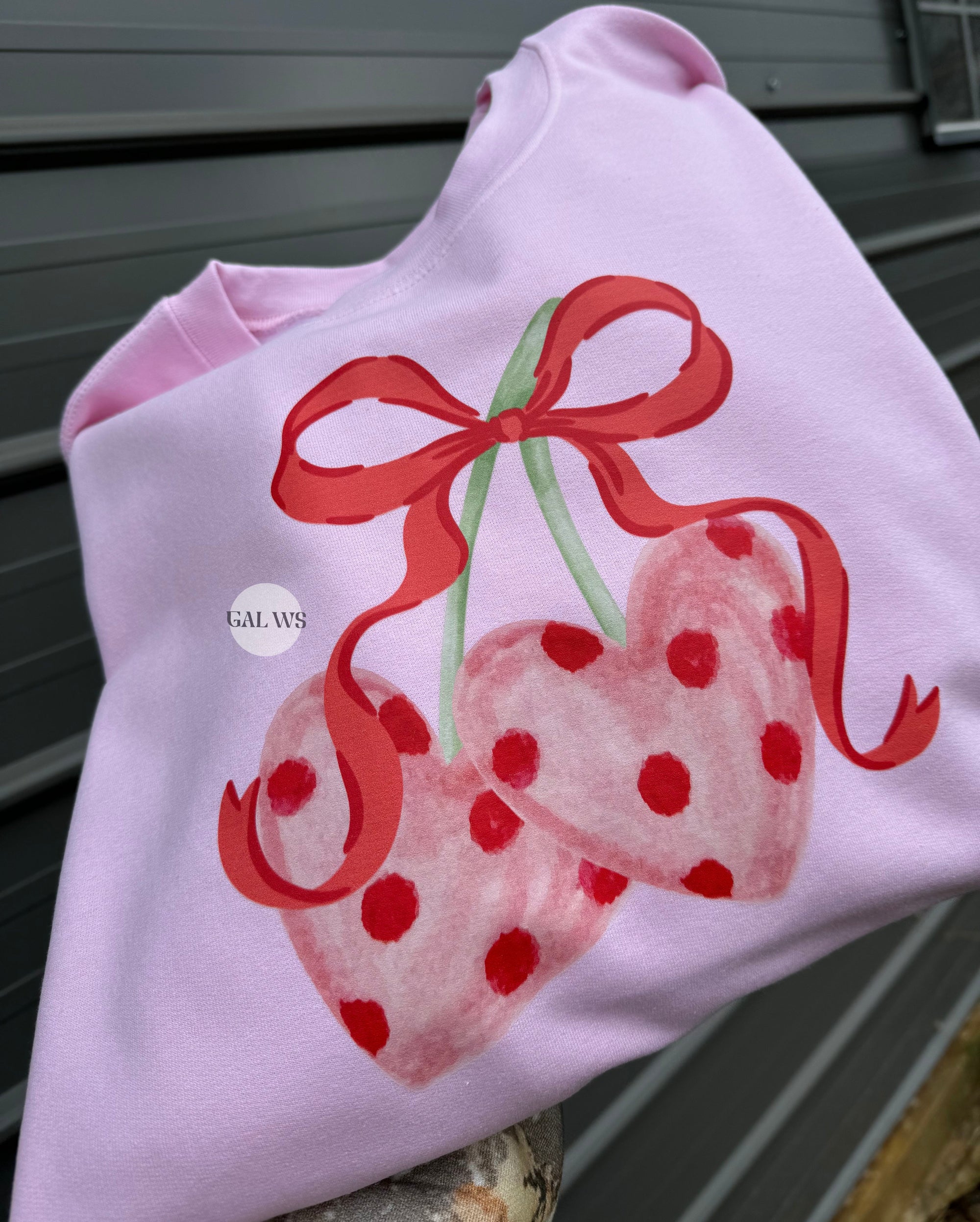 Polka dot heart cherries tee &amp; sweatshirt