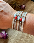 White Buffalo or Red Spiny Cuff Bracelet – Sterling Silver