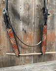 Dark Oil Blue Inlay Browband Headstall / Bridle 