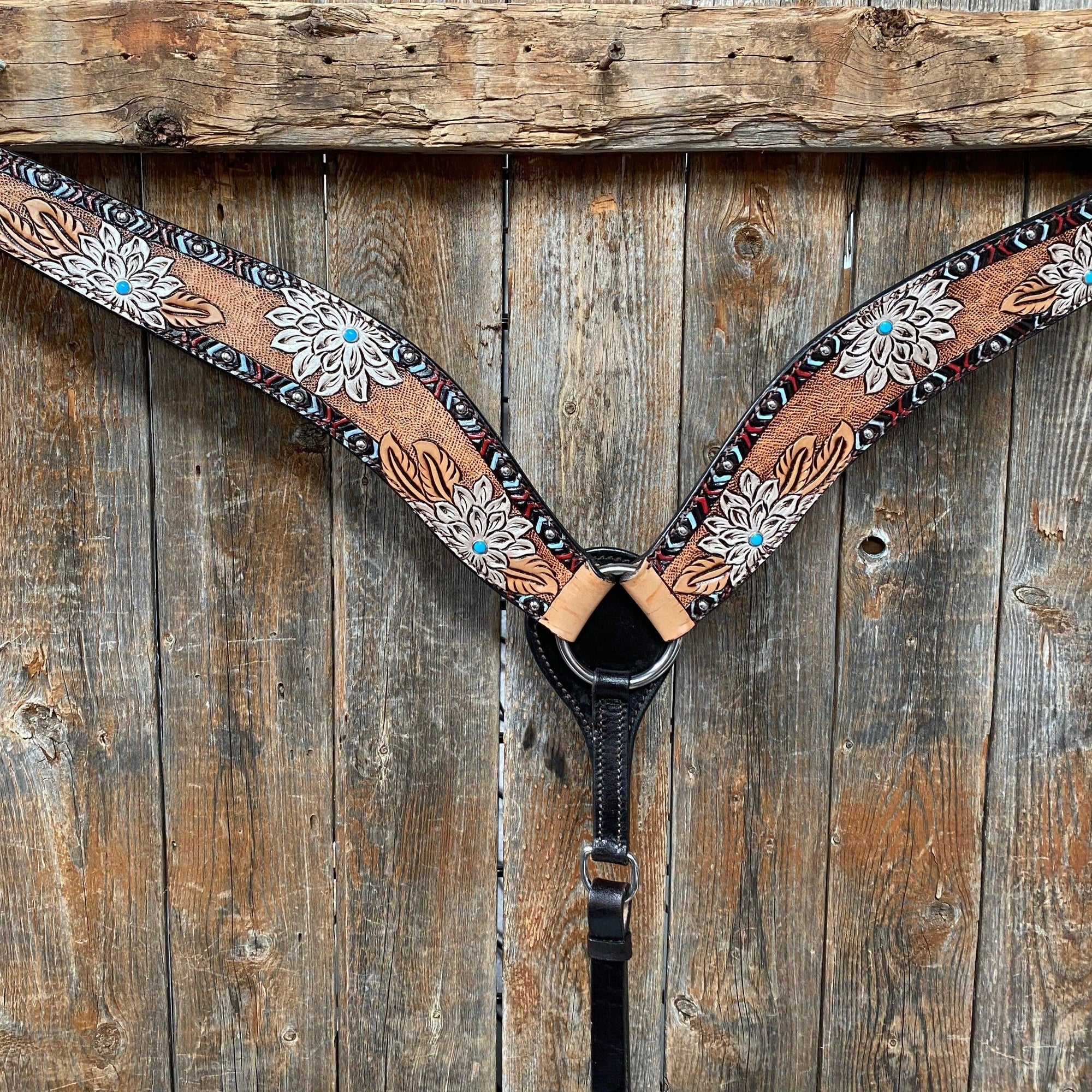 Two Tone Hand Painted Flower Breastcollar 