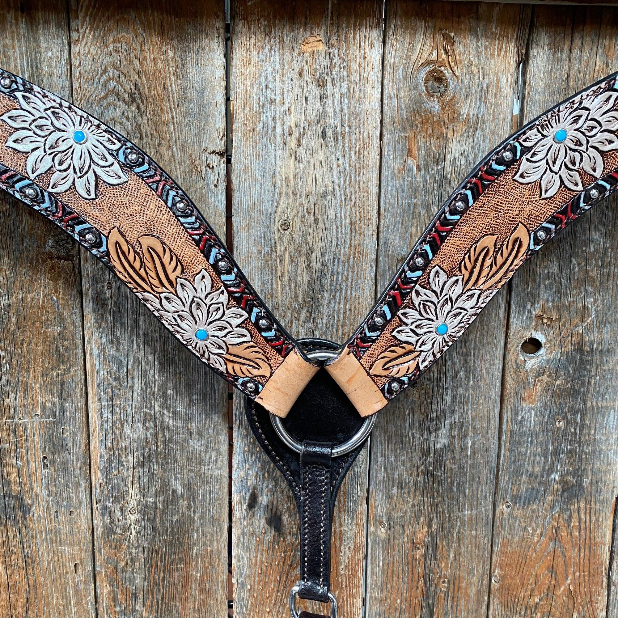 Two Tone Hand Painted Flower Breastcollar 