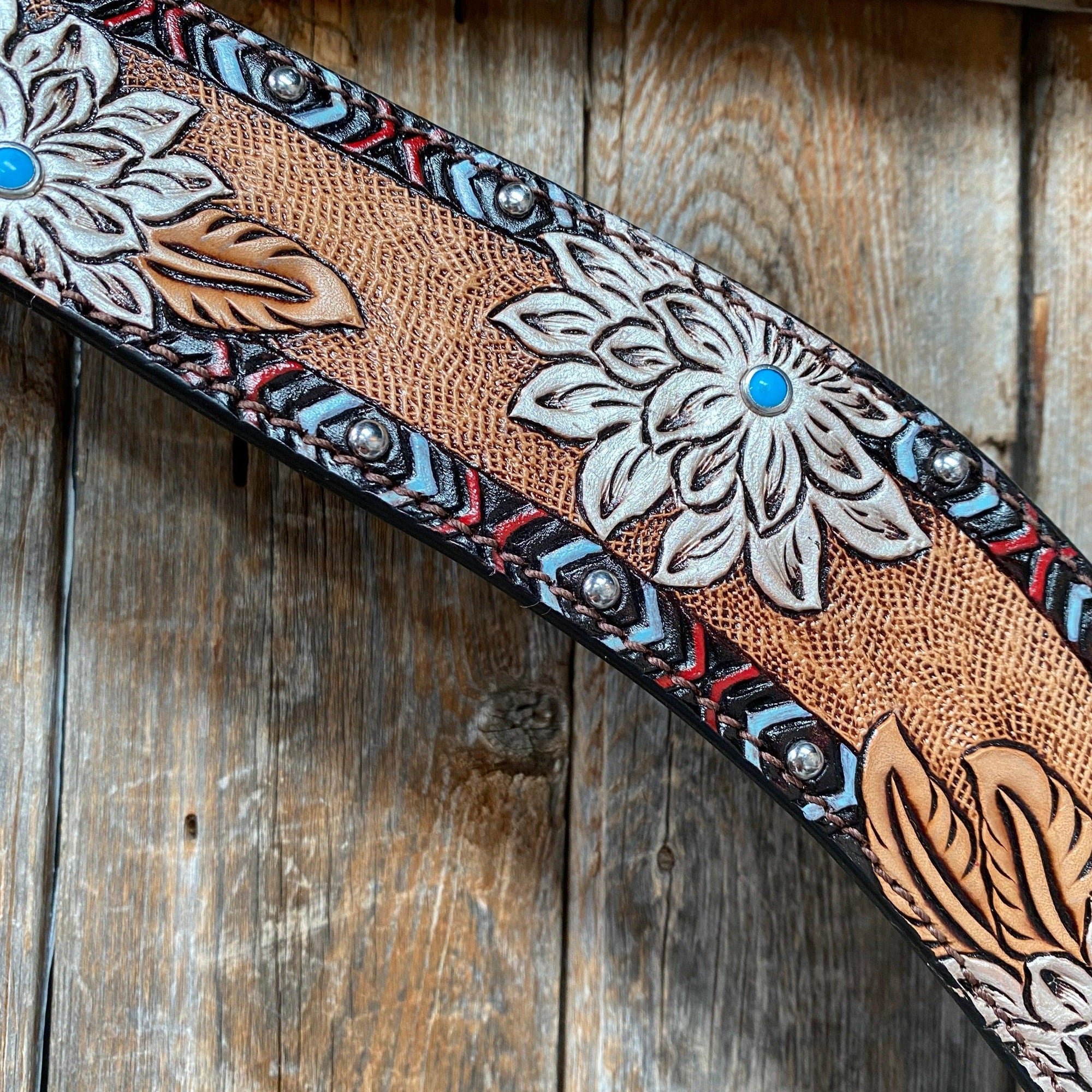 Two Tone Hand Painted Flower Breastcollar 
