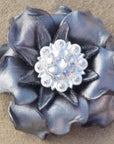 Silver Gardenia Leather Flowers - 1" Crystal Conchos - Options