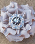 White Gardenia Leather Flowers - 1" Crystal Conchos - Options