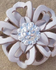 White Lotus Leather Flowers - 1" Crystal Conchos - Options