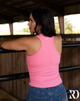 RIBBED ALL-IN-ONE TANK | FLAMINGO