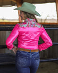 Floral And Fuchsia Sparkle Performance Rodeo Shirt